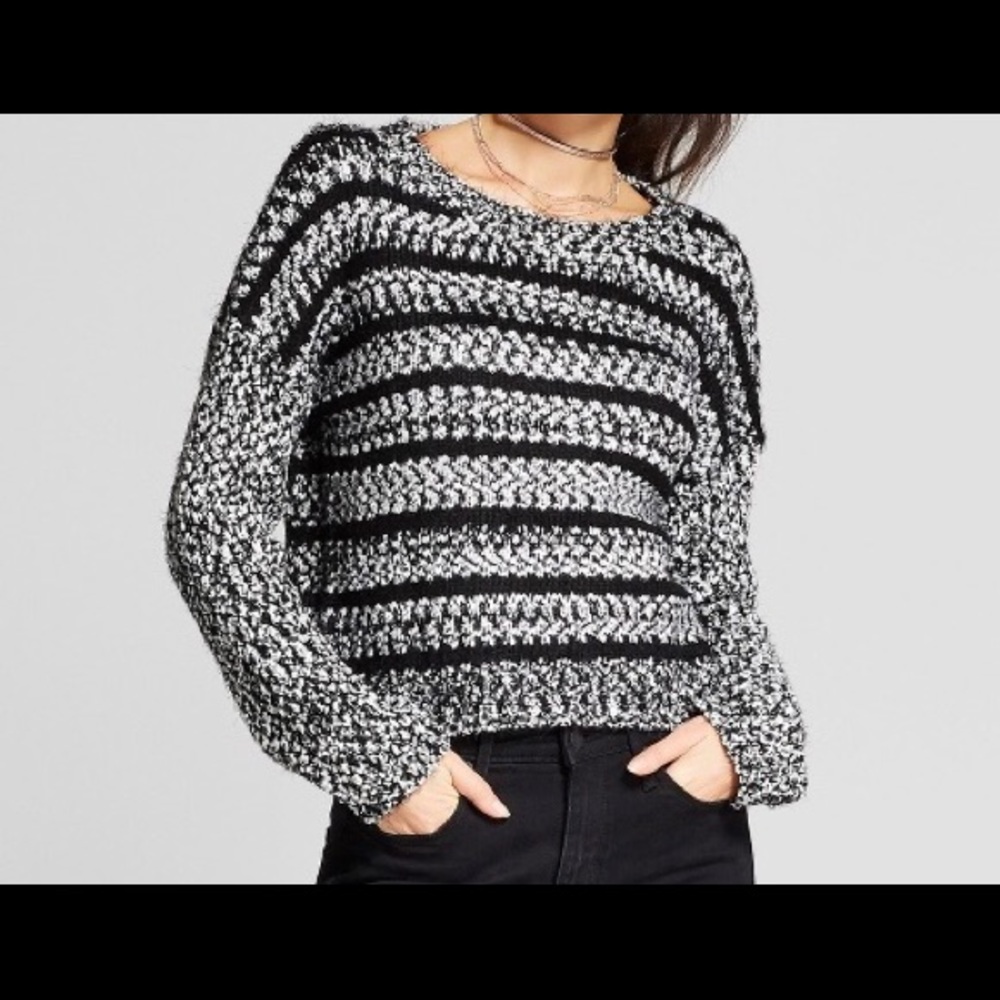 XHILARATION: striped ombré eyelash sweater